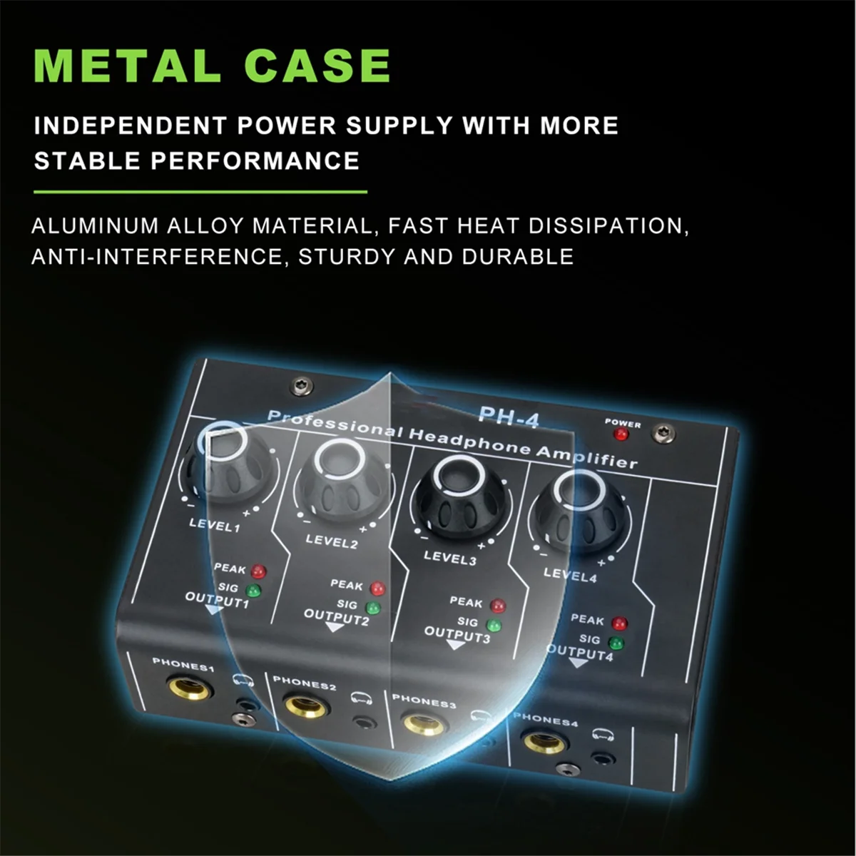 เครื่องขยายเสียงหูฟังระบบเสียงสเตอริโอ4ช่องสัญญาณระดับเสียงการควบคุม