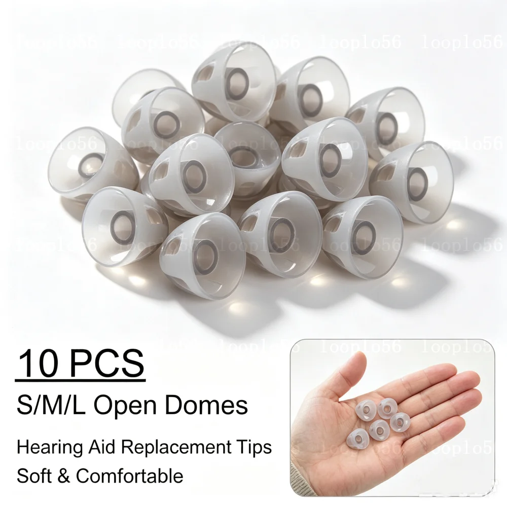 10pcs Hearing Aids Domes Deaf Aid Replacements Open Domes Replaceable Parts Health Care for Hearing Impairments People