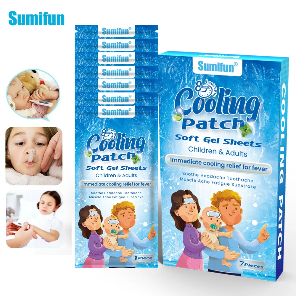 

7/21/35Pcs Cooling Patch Multifunction Ice Cool Patch Cold Compress Physical Cooling Heatstroke Prevention for Baby Adults Phone