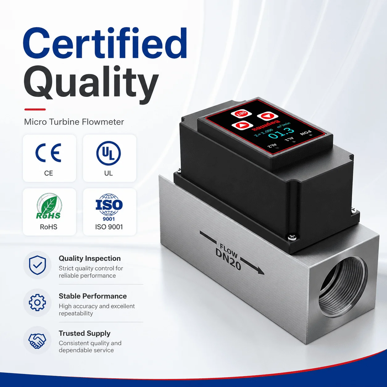 Intelligent Communication Micro Turbine Flow Meter Data Storage Function for Liquid Flow Record Tracking