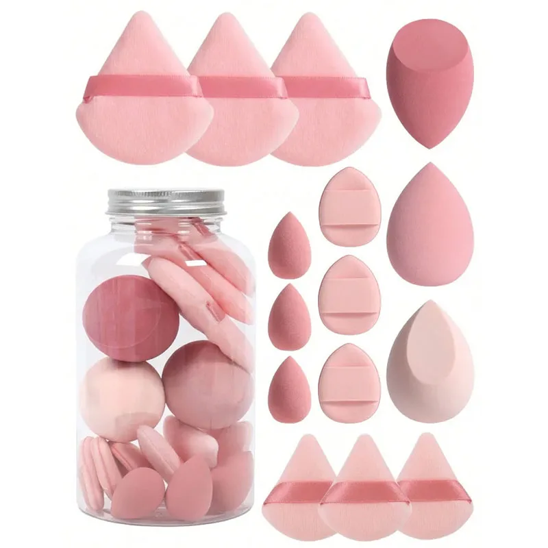 15 قطعة/المجموعة ماكياج الإسفنج لينة البسيطة فضفاض مسحوق نفث الجافة والرطبة ذات الاستخدام المزدوج ماكياج البيض النساء يشكلون اكسسوارات الجمال أداة