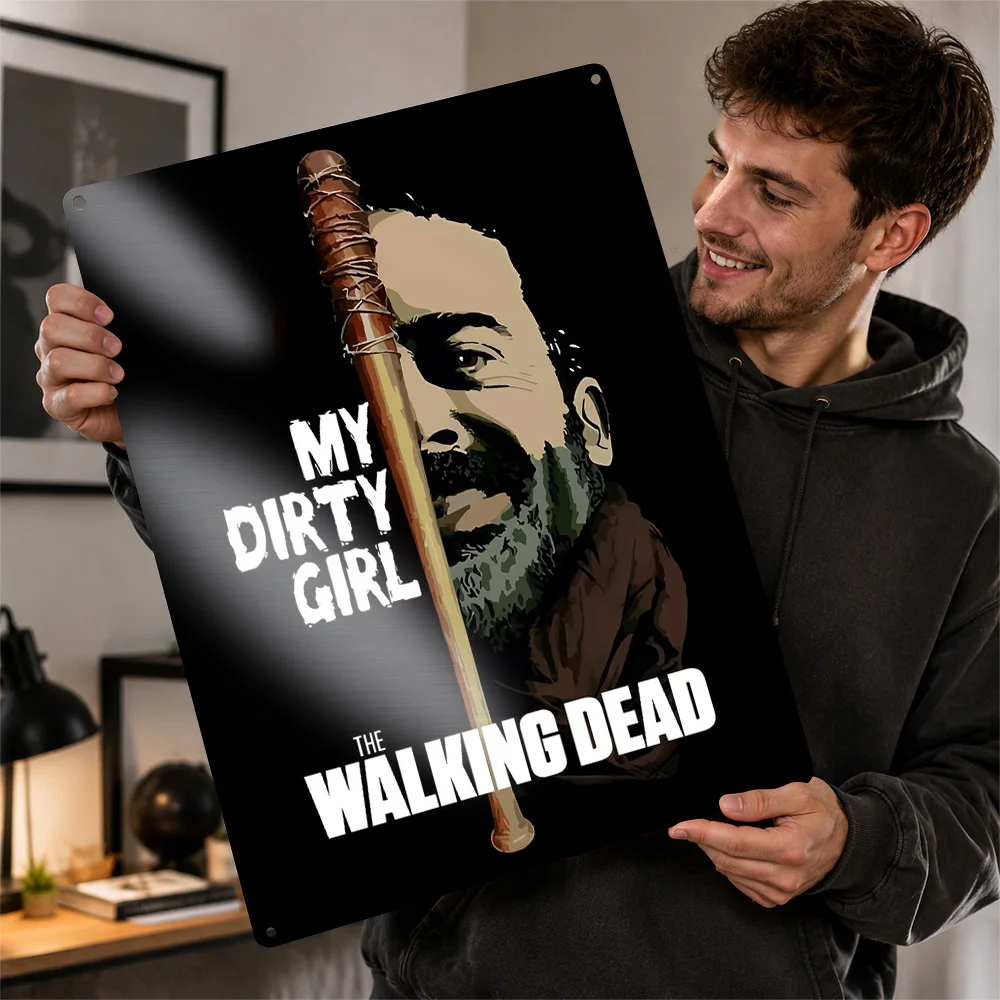 The Walking Dead Negan And Lucille Aluminum Poster Cinematic Wall Art For Home Theater Personalized Metal Sign Birthday Gift