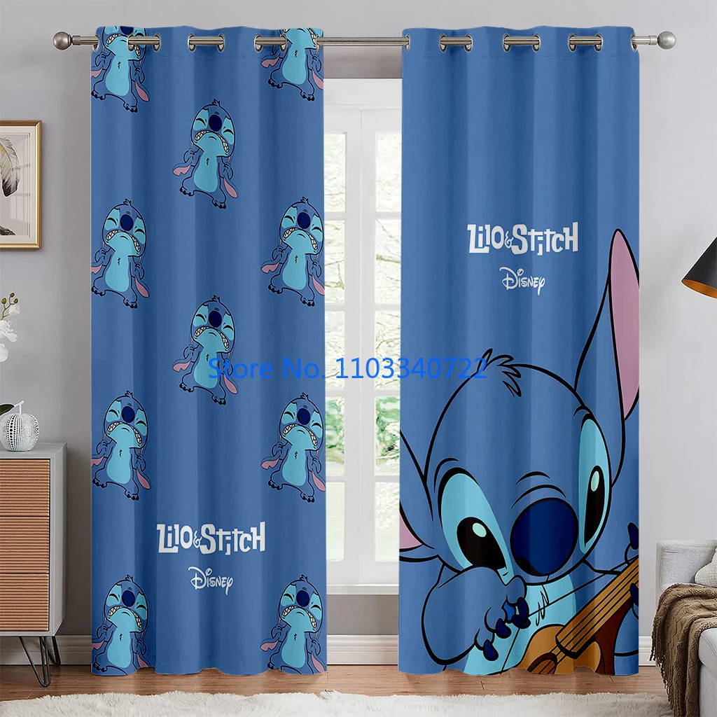 Imagem -05 - Anime Window Curtain com 3d Stitch Print Blackout Fofos Bebê Sala de Estar Quarto Home Textiles Kids Gift 184x215cm