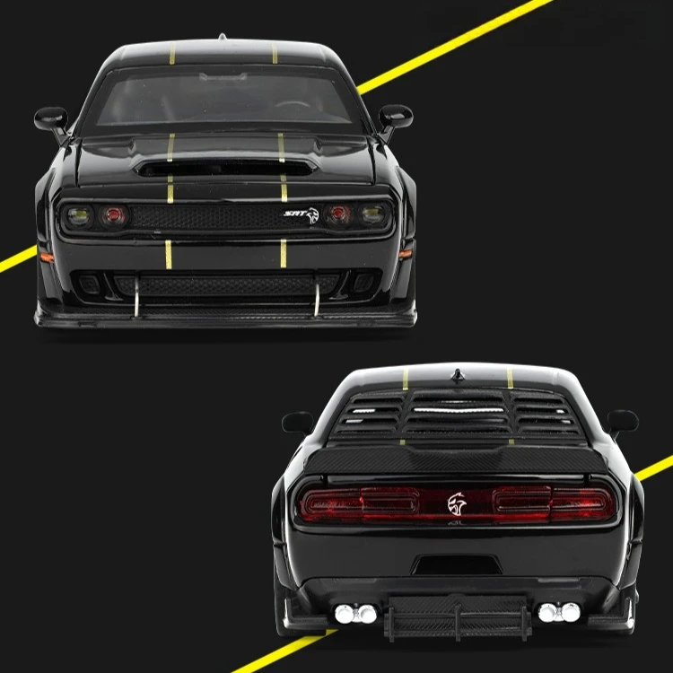 1:32 Dodge Challenger SRT Hellcat Legierung Muscle Car Modell Sound Licht Zurückziehen kinder Spielzeug Sammlerstücke Geburtstag geschenk spielzeug