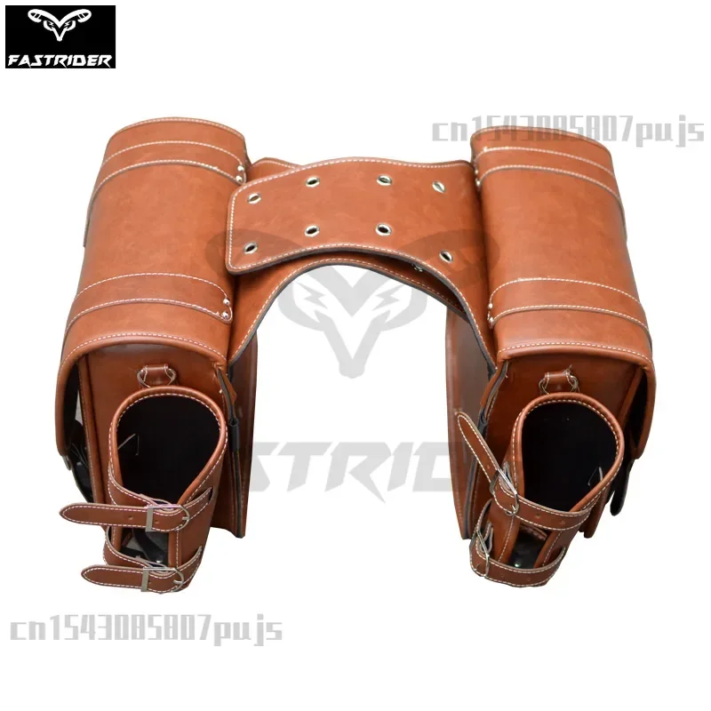 Retro Bicycle Leather Rear Rack Bag Motorcycle Pannier Bag Side Bag Electric Vehicle Riding Bag Bike Accessories