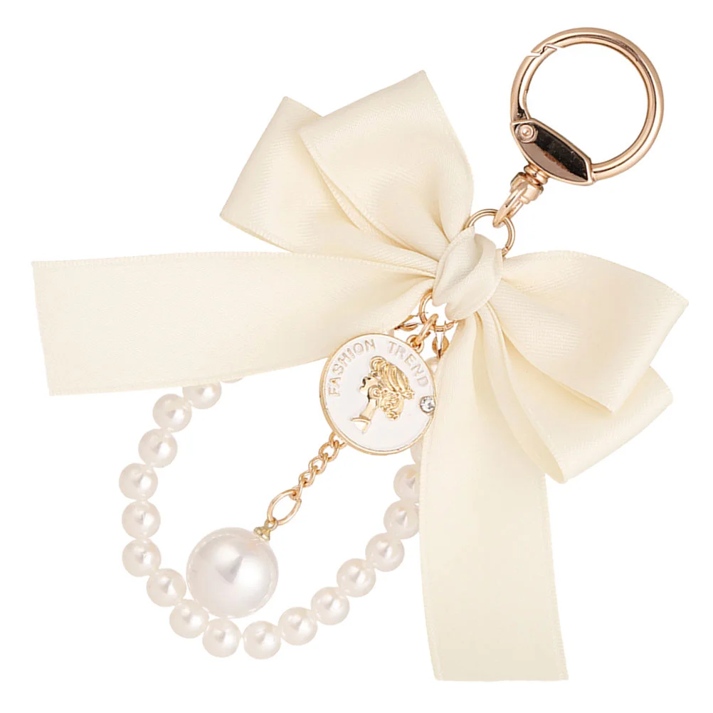 Key Chain Car Key Chain Pearl Bow Key Ring Backpack Keychain Vintage Keychain Bag Ornament