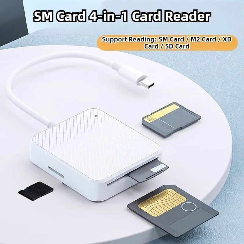 Card Reader Adapter Type C USB-C Smart Media OTG M2 SD SM XD Memory Card Reader for Andriod Mobile Phone Accessories