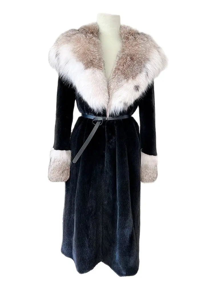 Fangtai 2024 Winter Warm Luxury Lynx Real Fur Coat Women Natural Real Mink Fur Jacket Outwear FemaleVest Coats Fashion X-Long