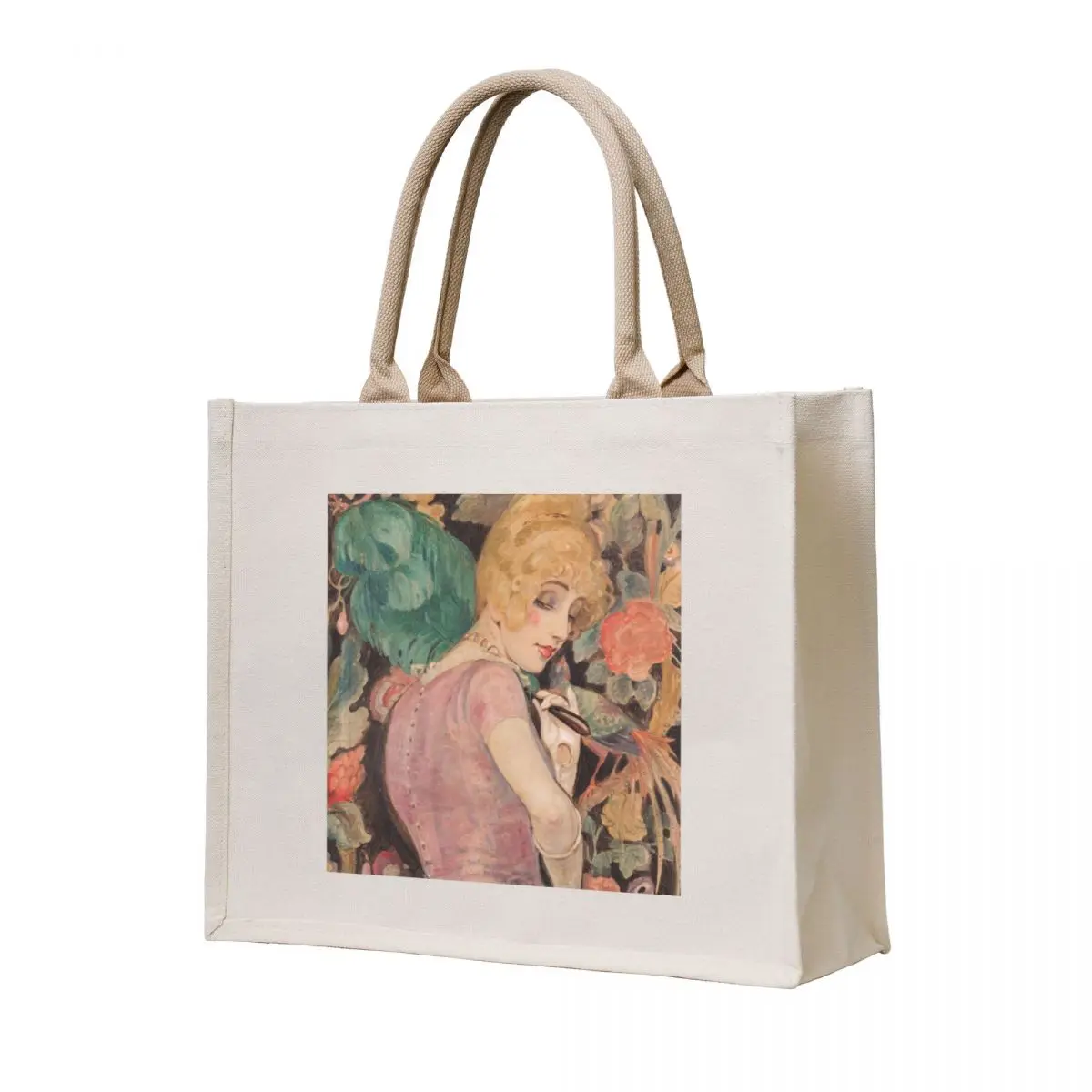 

HD. Lili with a fan of faethers by Gerda Wegener Tote Bag hand bags Women's handbag shopper bag women canvas