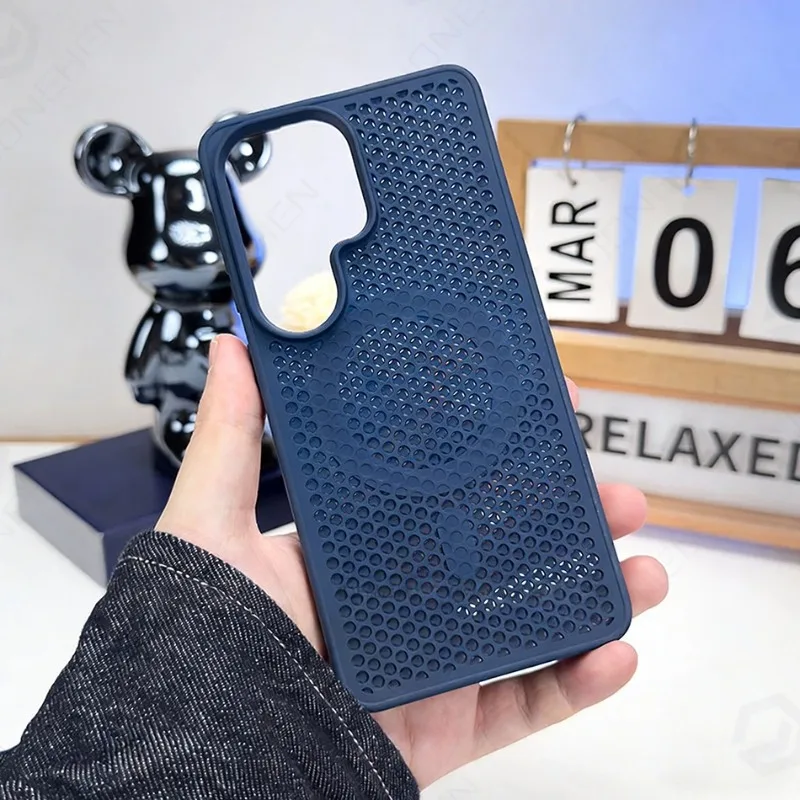 Magnetische Hülle für Samsung Galaxy S26 S25 Plus S24 S23 S22 Ultra Einfarbiger Waben-Wärmeableitungsrahmen-Cover für MagSafe – Detail 17