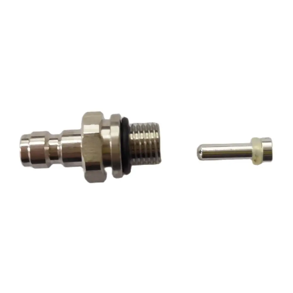 Adaptador de enchufe rápido de 8mm, rosca de acero inoxidable 3/8-24UNF, pezón de llenado unidireccional