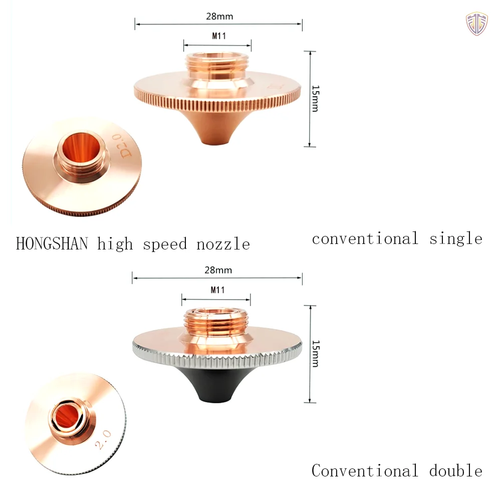 

laser HONGSHAN arc nozzle laser cutting nozzle single and double layer copper nozzle laser cutting machine accessories