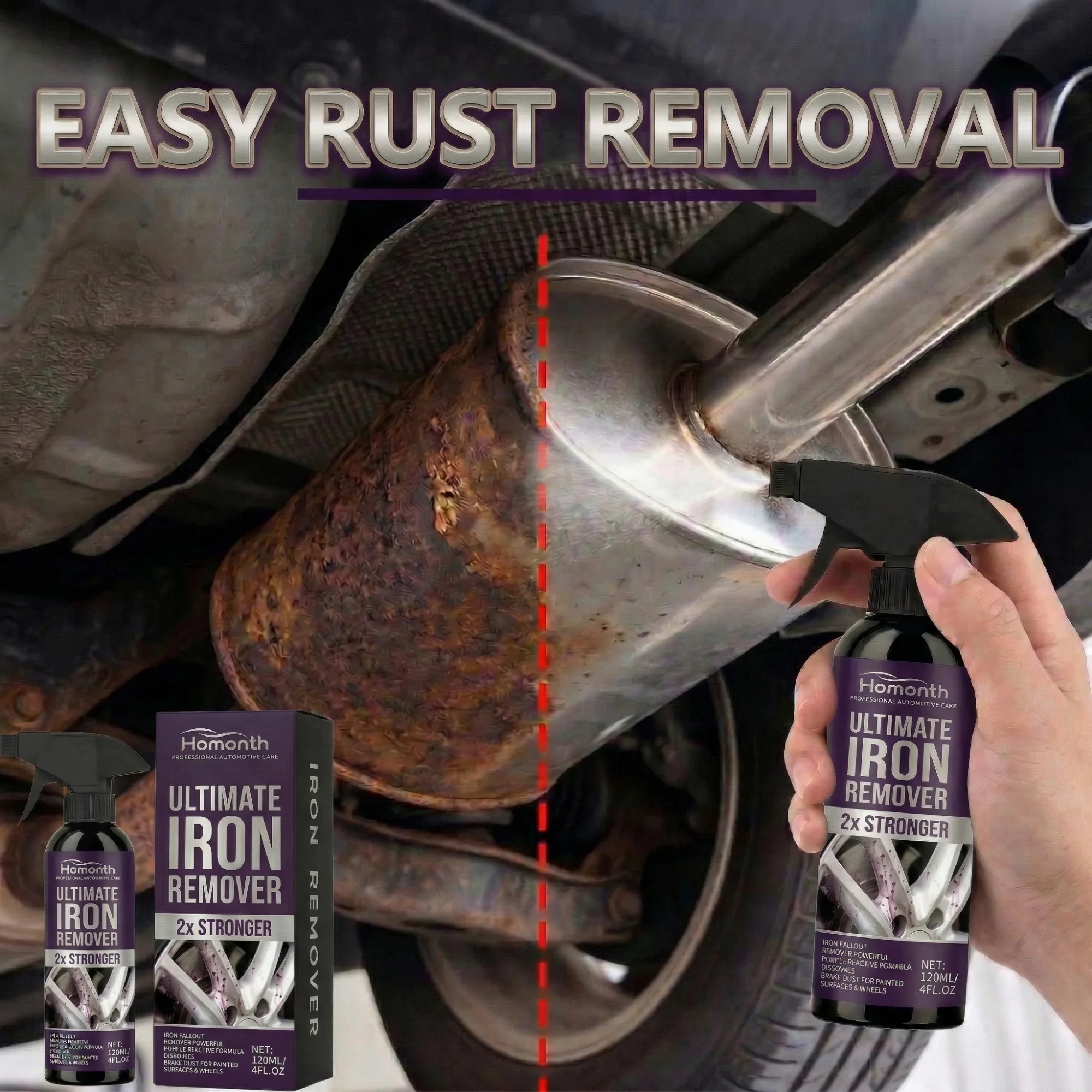 

Powerful Rust Remover Spray Premium Rust Removal & Anti-Rust Maintenance For Metal Car Bike Household Tools