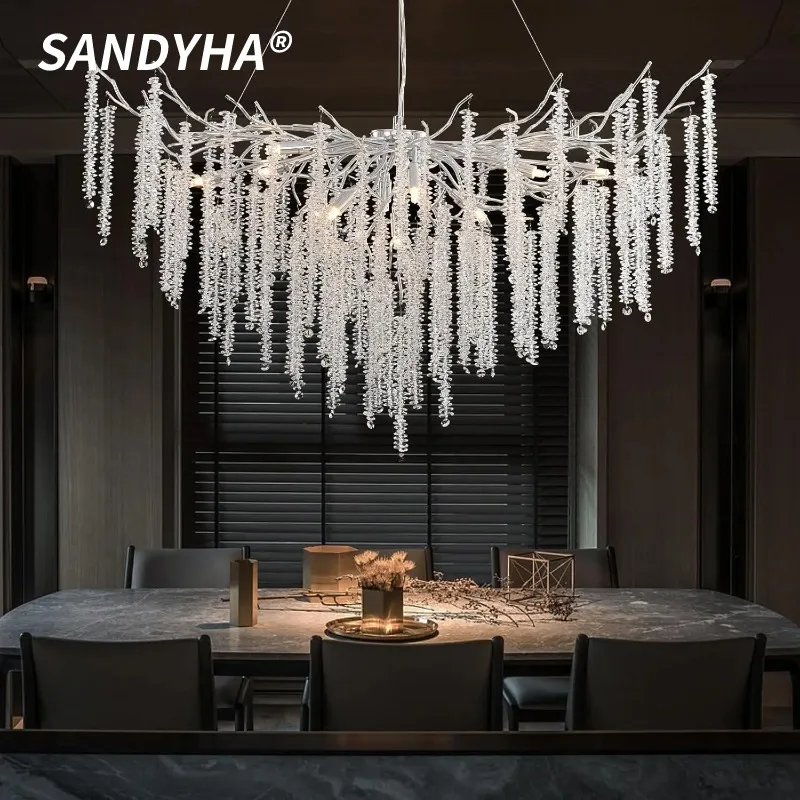 

SANDYHA Modern Branch Chandelier Top Grade Crystal Chandelier LED Lighting Fixture For Artistic Decor In Villa Living Room Lobby