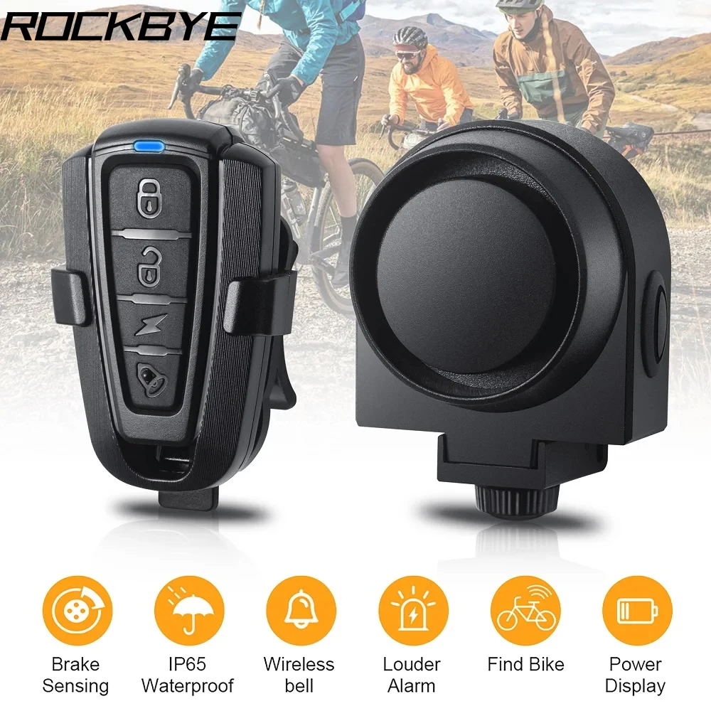 

Rockbye Беспроводная велосипедная вибрационная сигнализация USB Перезаряжаемый велосипедный мотоцикл с дистанционным управлением Водонепроницаемый противоугонный детектор сигнализации