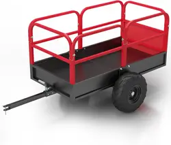 Utility Trailer, Heavy Duty ATV Trailer, 1700lbs Lawn Mower Trailer, Yard Garden Trailer with Removable Sides, ATV Dump Trailers