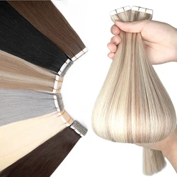 JENSFN Tape In Hair Extensions  Real Human Hair 100% Remy Natural 16