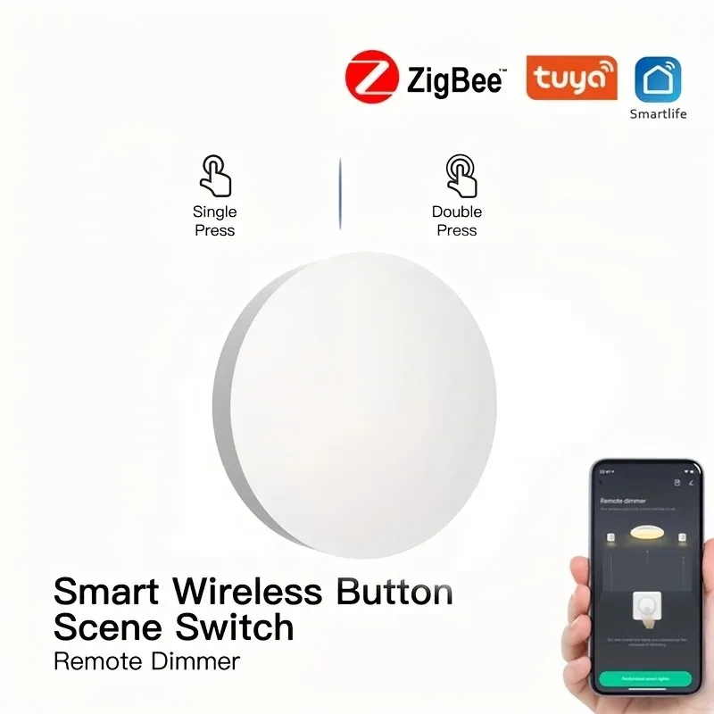 Tuya ZigBee Smart Scene Switch Button Wireless Remote One-key Controller Lights ON&OFF Multi-scene Intelligent Linkage Switch