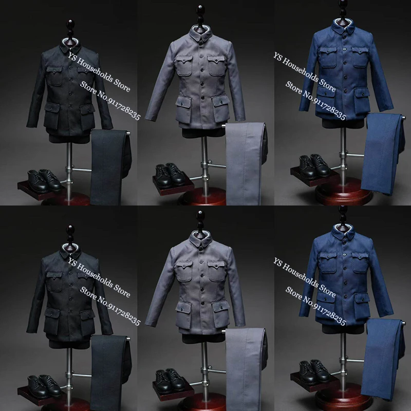 

Костюм солдата Marsdivine CHN-049 (черный, серый, синий) 1/6: пиджак, брюки, кожаные туфли, комплект одежды и снаряжения для 12-дюймовых фигурок