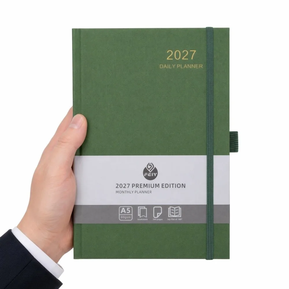 A5 2027 Schedule Book Calendar Notebook Diary Writing Pads Agenda Planner Notebook Thick Paper Multi Functional
