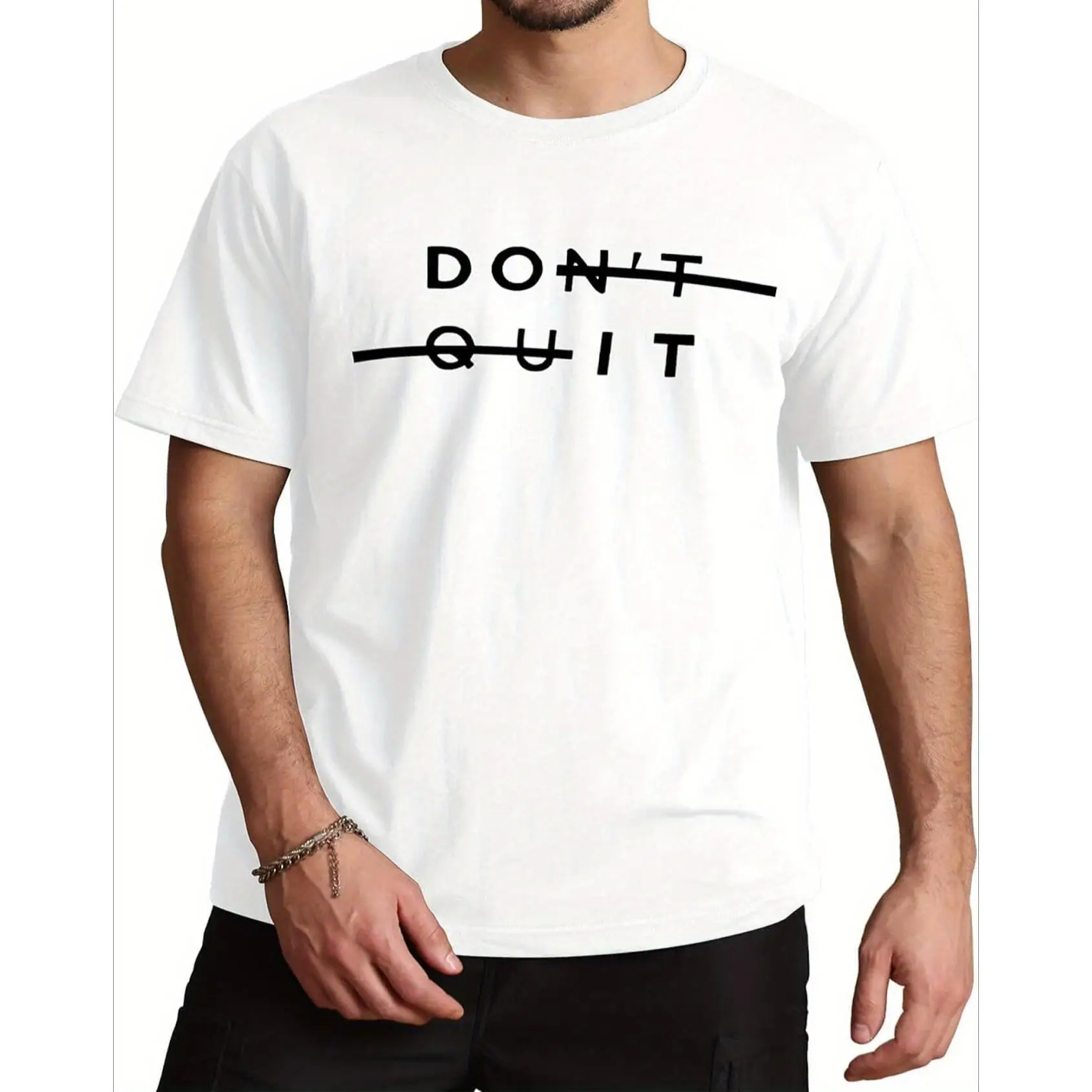 

Don't Quit Do It T-Shirt, Funny Motivational Slogan Tee, Inspirational Fitness Top for Men Women, Positive Quote Streetwear