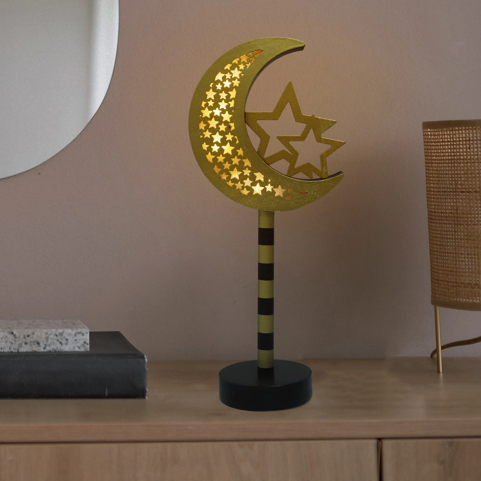 

Ramadan Led Lamp Wooden Craft Night Light Bedroom Desk Lamp Festival Home Decorative Light Small Bright Muslim Eid Ornament