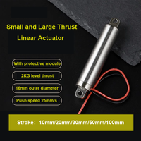 2kg 25mm/s mini electric linear actuator push telescopic rod 12V24V with limit high thrust customize model lifting rod 10-100mm