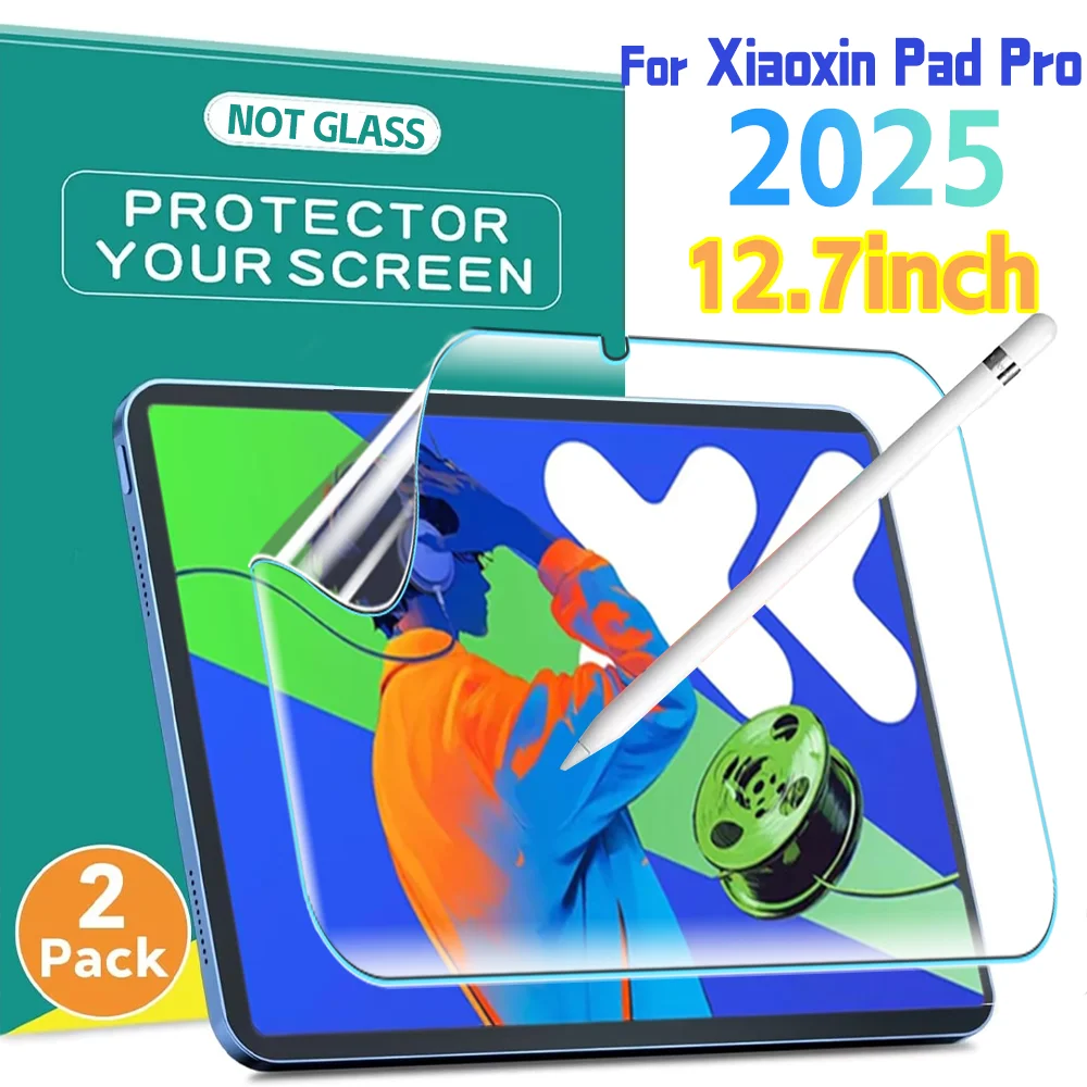 1-2PCS for Xiaoxin Pad Pro 2025 12.7inch PET Soft Screen Protector Anti-Scratch Tablet Anti-scatter Film Not Glass for Writing