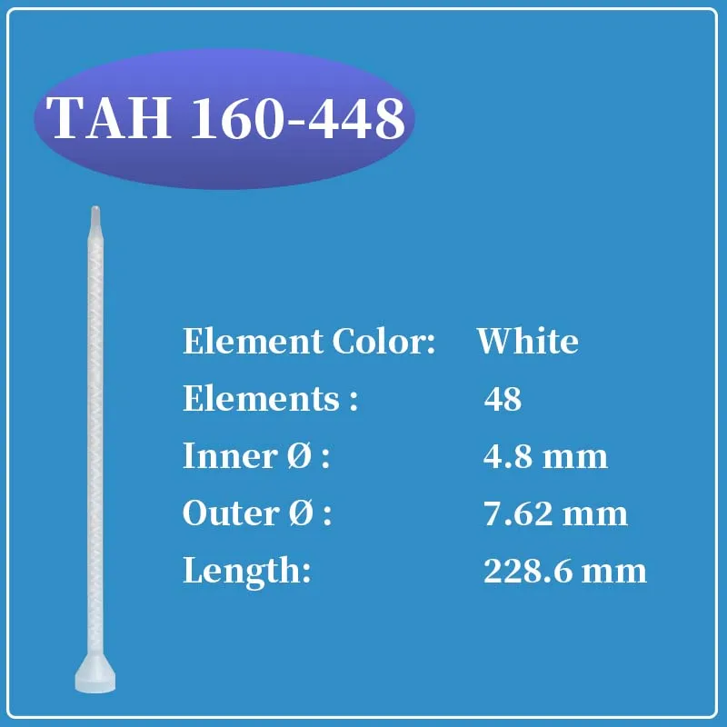 

статический миксер Nordson EFD TAH 160-448, используемый для смешивания двухкомпонентных клеев, 50 шт.