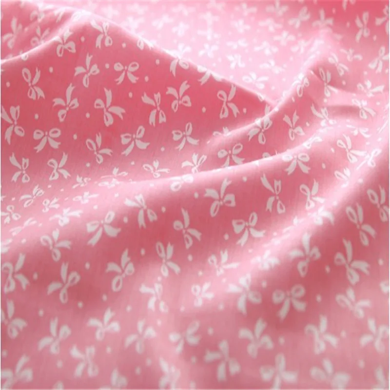 5 Pcs 40*50cm Pink Rose , Bowknot , Stripe Printed Cotton Fabrics Patchwork Sewing Cloth Quilting Handmade Needlework Material