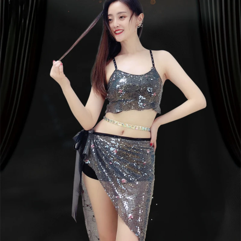 أحزمة خصر للنساء لرقص البطن، إكسسوارات رقص البطن، سلسلة ملونة مرنة، سلسلة ماسية، سلسلة مجوهرات لفساتين الرقص