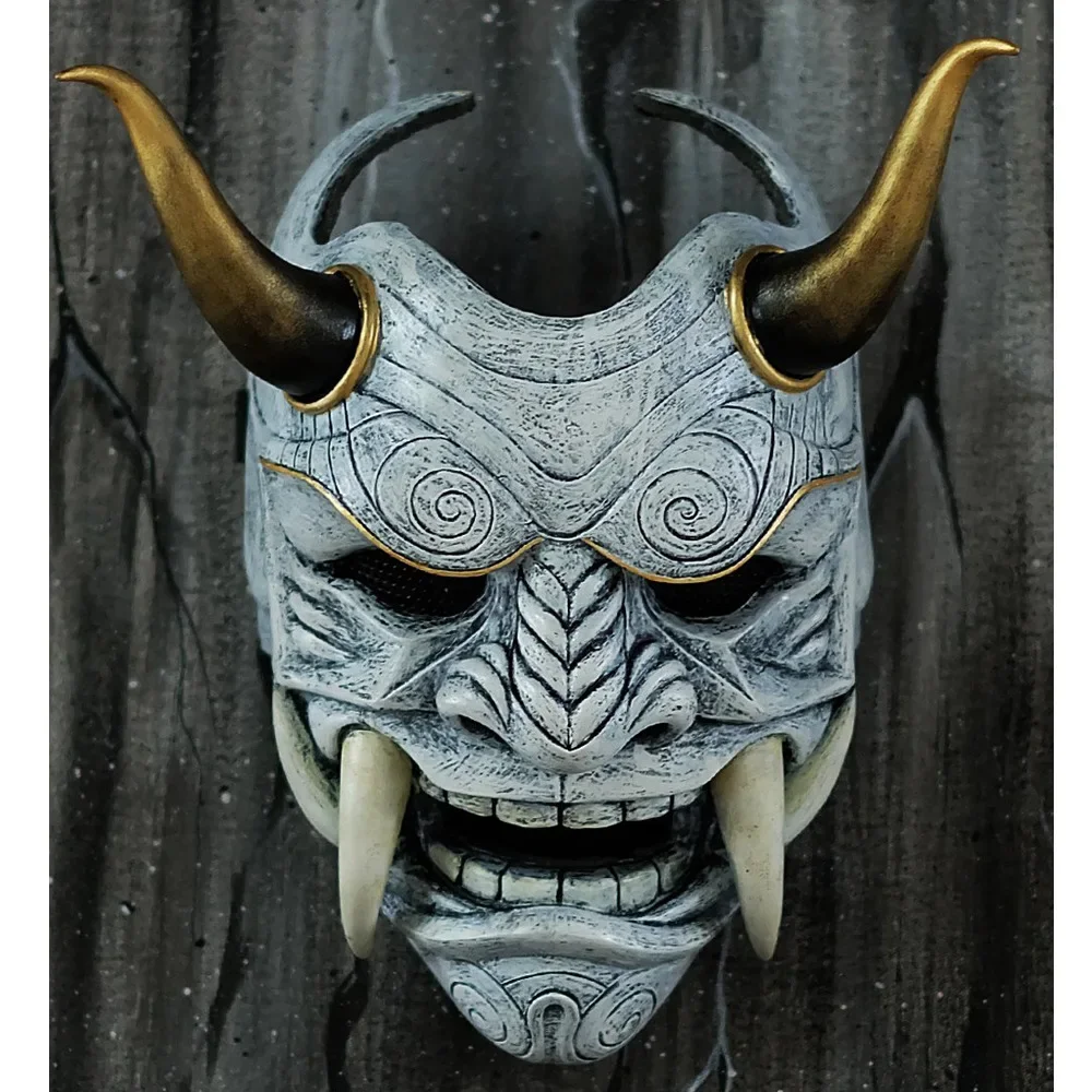 Samurai Mask Japanese Cosplay Masks Scary Latex Mascarillas Horror Anime Face Masques Halloween Costumes Props Carnival Mascaras