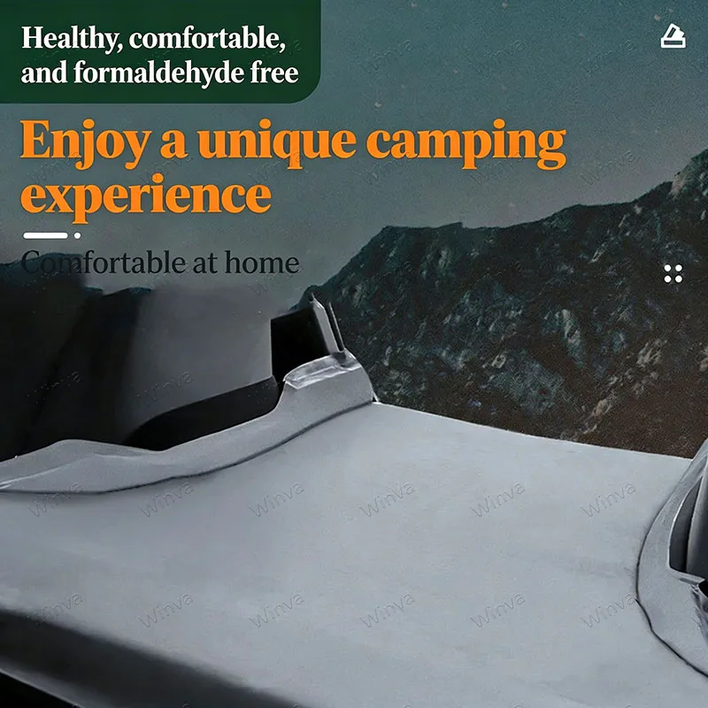 for New Tesla Model Y 2020-2026 Self-Inflating Car Air Mattress Portable Suede Travel Mattress for Camping, Outdoor Sleeping Pad