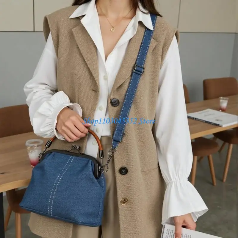 

Универсальная женская сумка через плечо, сумка с ручкой сверху, простая джинсовая сумка через плечо, модная сумка, с замком