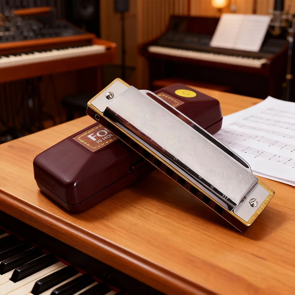 آلة هارمونيكا الموسيقية البلوز القنادق الفم القيثارة التوافقي أنبوب الظهر الأكورديون ضبط لحن 12 نغمة يمكن اختيارها #1