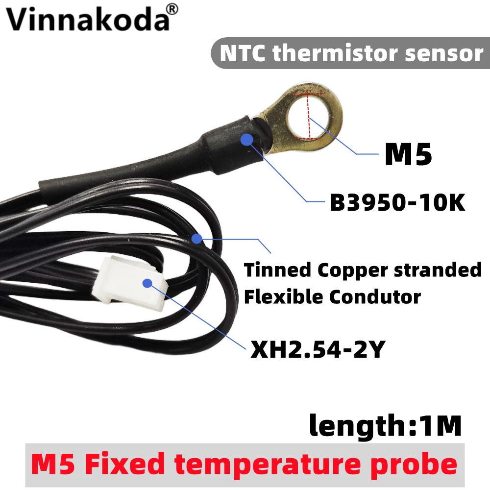 Sonda a temperatura fissa superficiale M5 NTC -10K B3950 1% sonda a coefficiente di temperatura negativa a termistore 1M