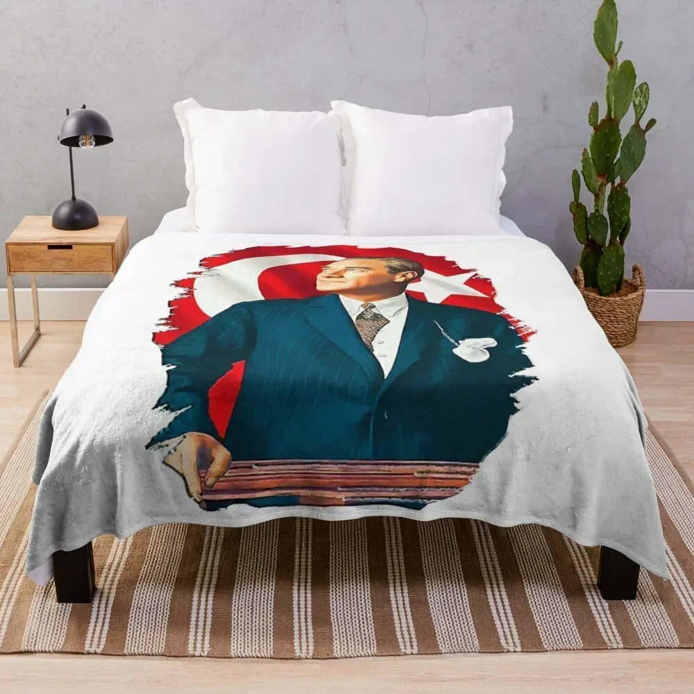 

Mustafa Kemal - Ataturk Throw Blanket Elegant Warm Throw Blanket for Hotel Home