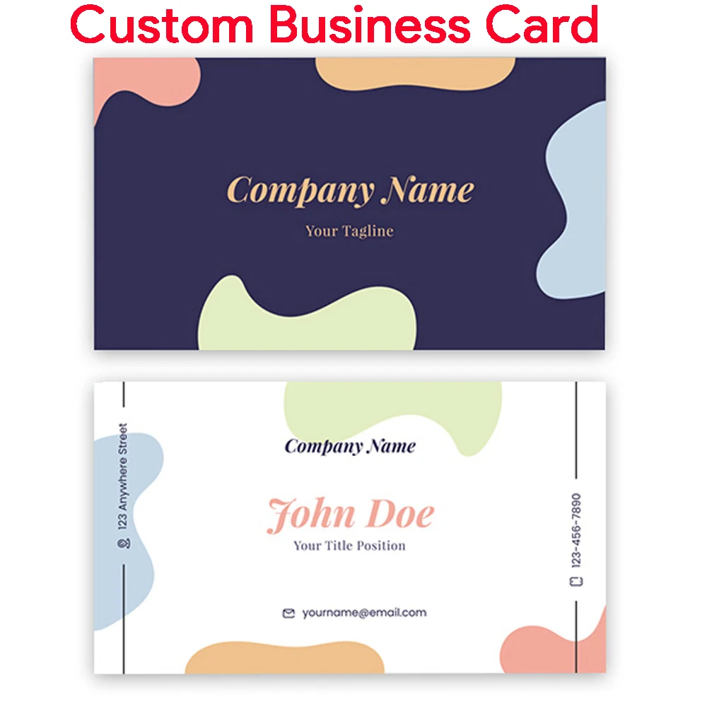 500pcs Custom Business Card Double Side Print Wedding Party Greeting Cards 300gsm Personalize Own Logo For Envelope Letters