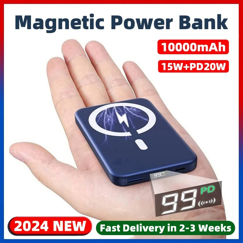 

2024 New 10000mAh Magnetic Wireless Power Bank 20W Fast Charger For iPhone 11 12 13 14 15 16 Pro Max Powerbank External Battery