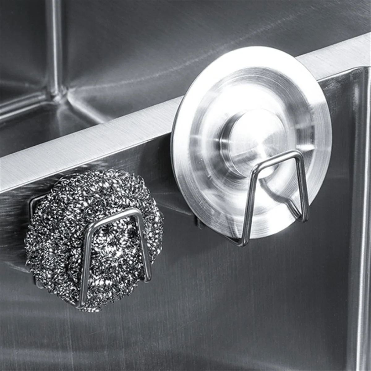 A002 Kitchen Sink Sponge Rack Stainless Steel Drain Storage Holder Self Adhesive Wire Ball Rag Brush Drying Organizer