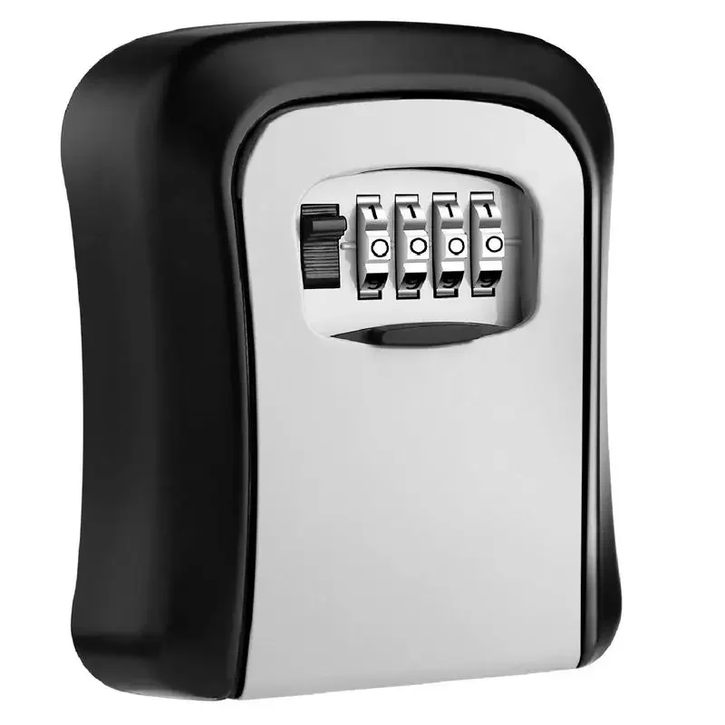 Key Lock Box Wall Mounted Aluminum alloy Key Safe Box Watherproof 4 Digit Combination Key Storage Lock Box Indoor Outdoor