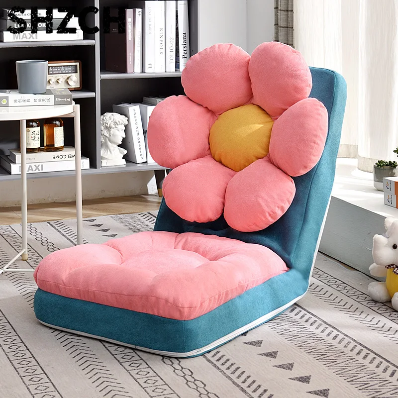 Lazy Sofa Tatami Seat Foldable Single Cute Small Sofa Adjustable Backrest Loung/e Chair Comfortable Balcony Living Room Chair