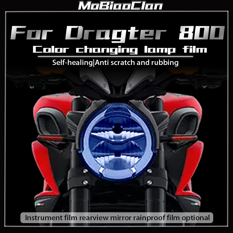 For MV Agusta Dragster 800 Modified parts smoked black headlights taillights instrument protection film scratch resistant film