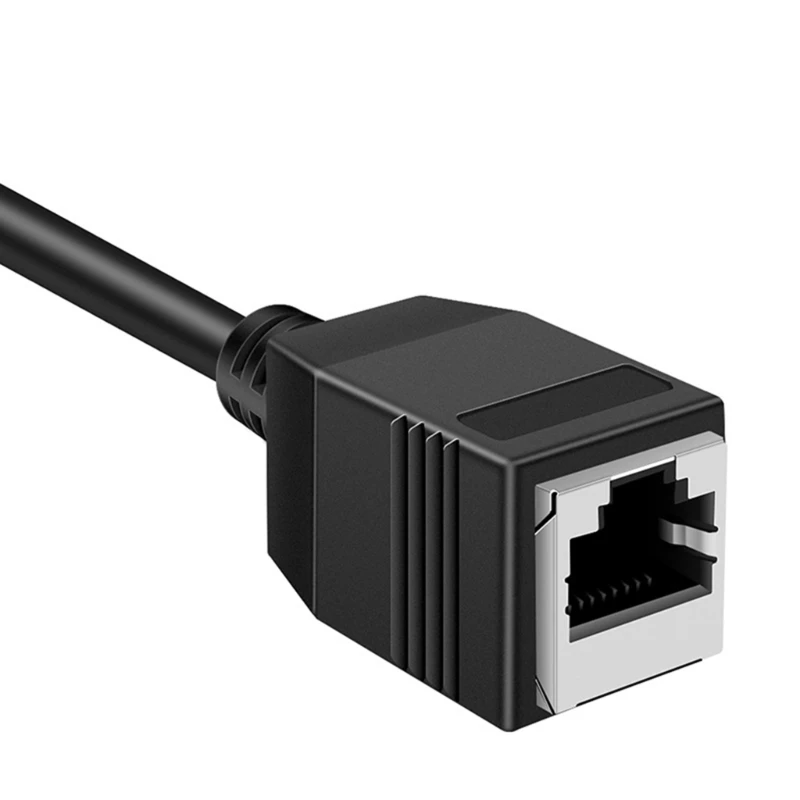 Cable de extensión compatible con HDMI con soldadura integrada RJ45 Lan, extensor Ethernet TX RX hembra macho con Cable de alimentación