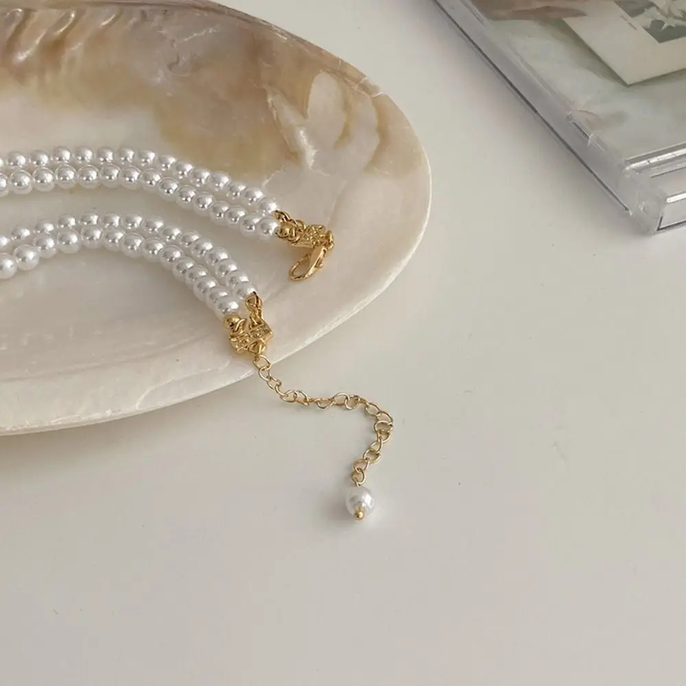 Elegante collar de perlas de pera simulada, cadena exquisita, cadenas cortas, regalo de boda