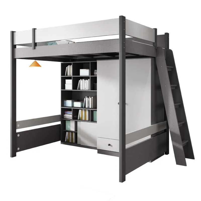 Upper bed, lower table combination bed, bunk bed for adults and children, integrated desk with bunk bed, two-tier loft bed