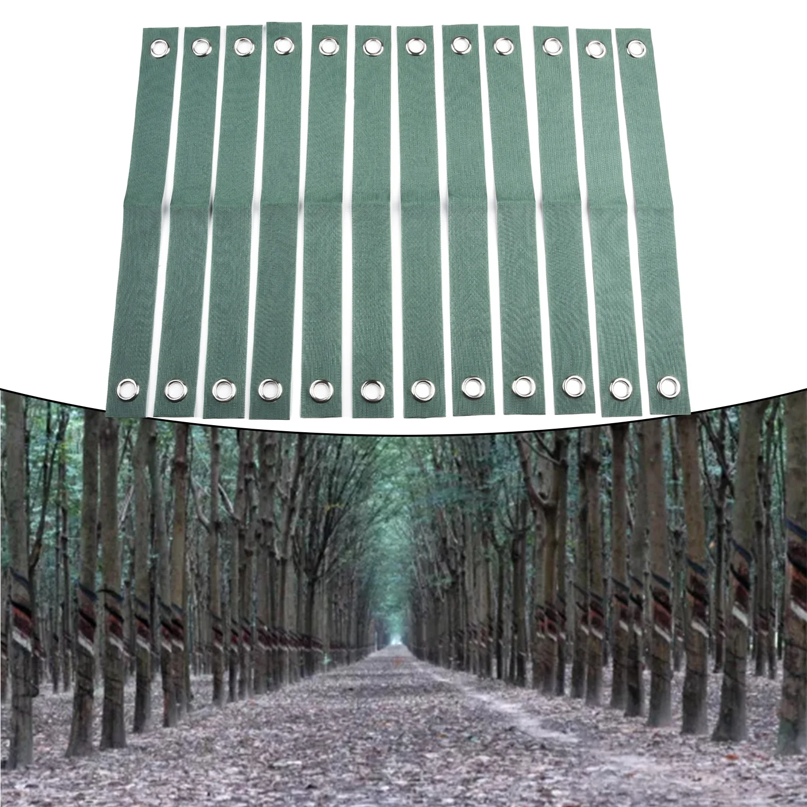 Tree Support Straps 12 PCS Nylon For Staking Straps with White Brass Buckles for Securing Trees During Windy or Wet Conditions