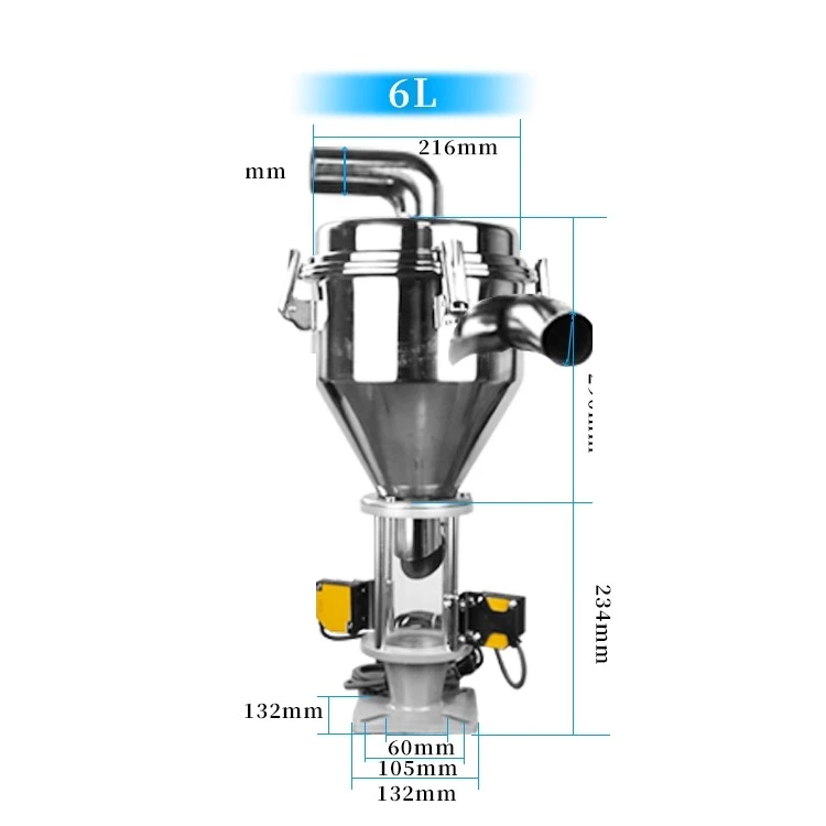 Stainless steel electric eye hopper dryer vac-uum 3L6L7. 5L12L25L with photoelectric aluminum se-at 132/155