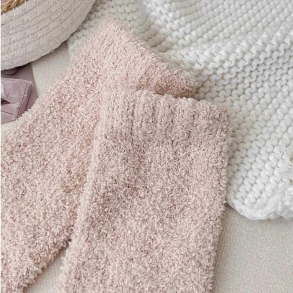 النساء الخريف الشتاء تدفئة الساق رشاقته طويلة الساق الأكمام دفئا المرجان الصوف الركبة حامي الجوارب #5