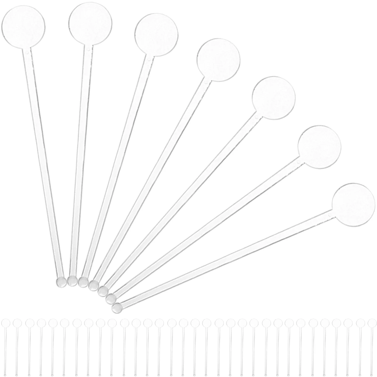 

80pcs Beverage Stirrer Drink Stirrers Cocktail Swizzle Sticks Plastic Mixer Coffee Bar Juice Milk Tea Round Head Safe Non Deform